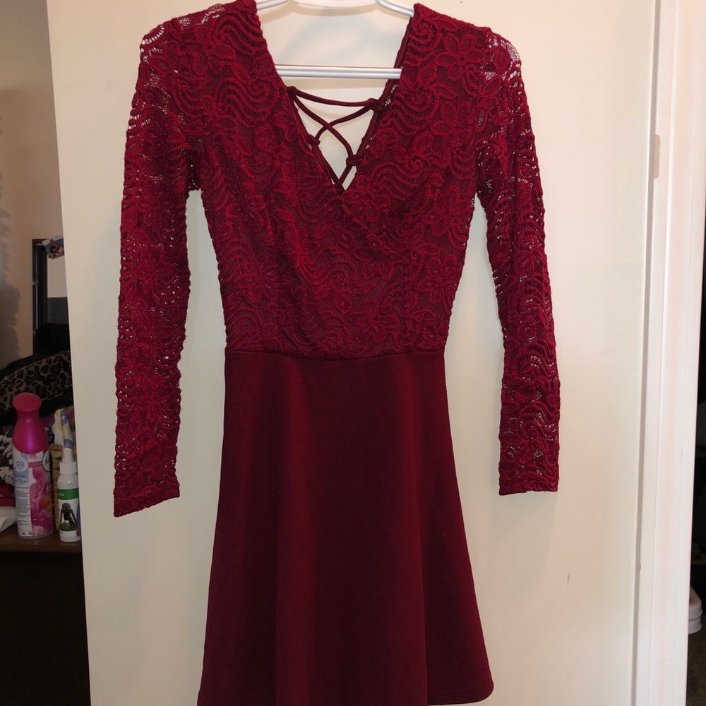 Burgundy Lace Dress